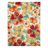 Ivory Red Floral Area Rug