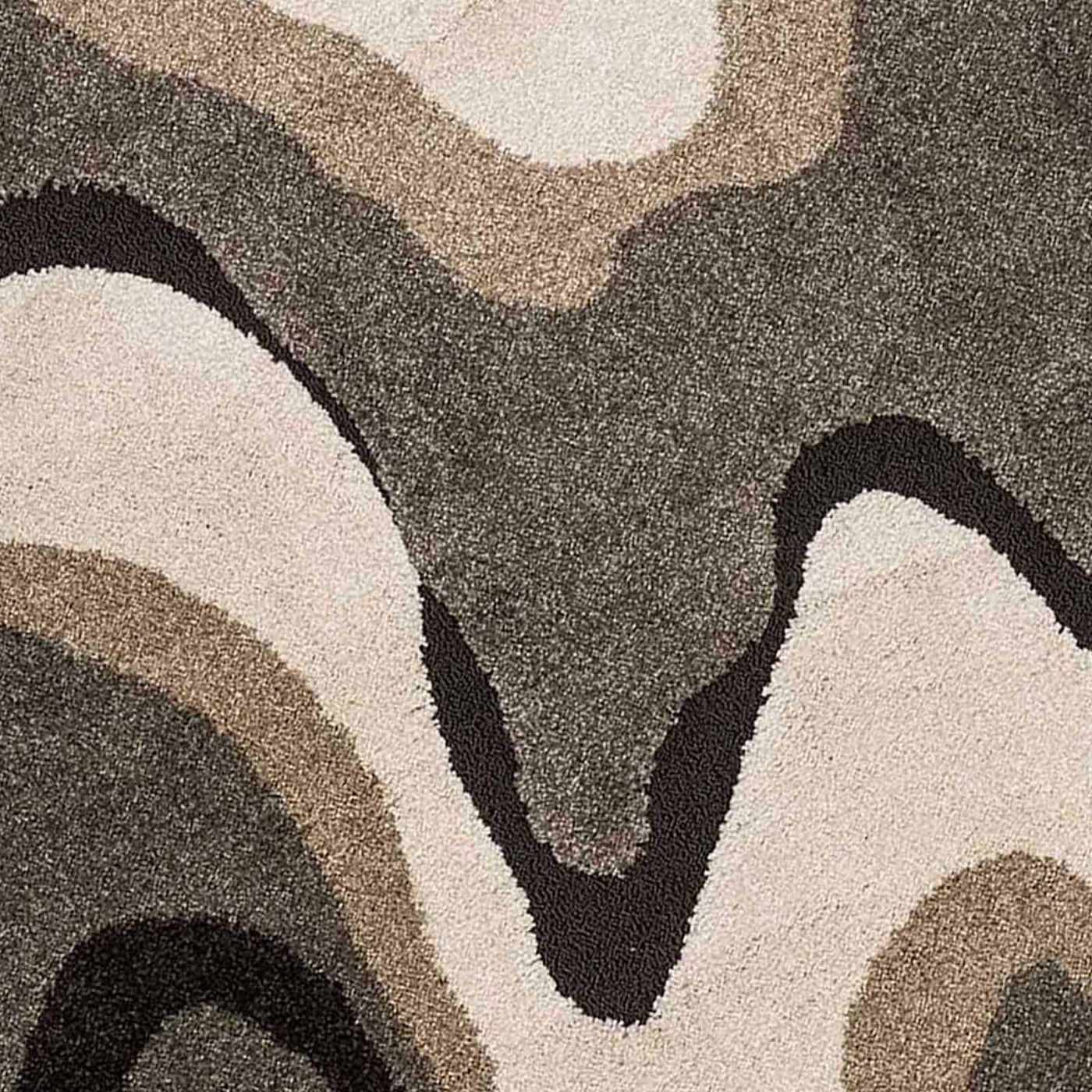 Sydney Ivory Tan Multi Waves Area Rug — detail view 2