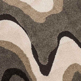 Sydney Ivory Tan Multi Waves Area Rug — detail view 2
