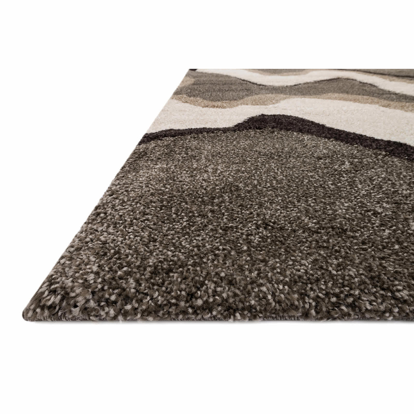 Sydney Ivory Tan Multi Waves Area Rug — detail view 1