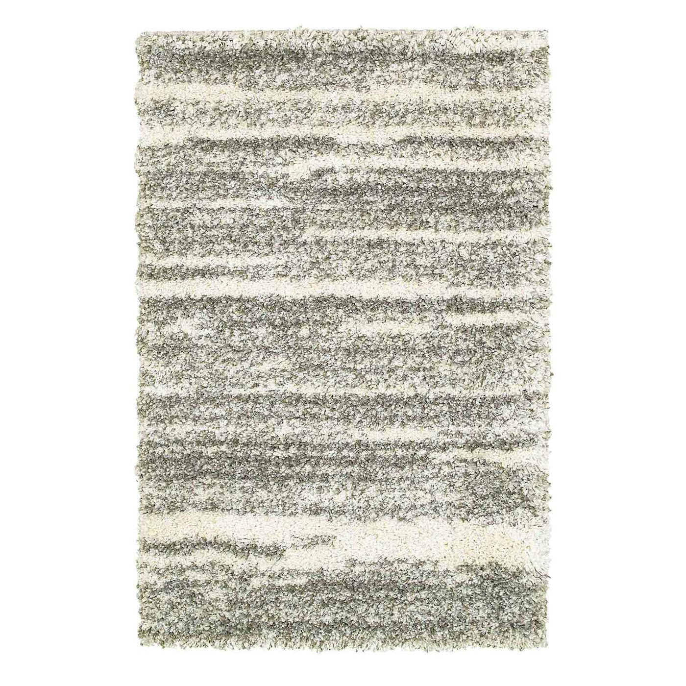 Lizzy Grey Ivory Shag Accent Rug