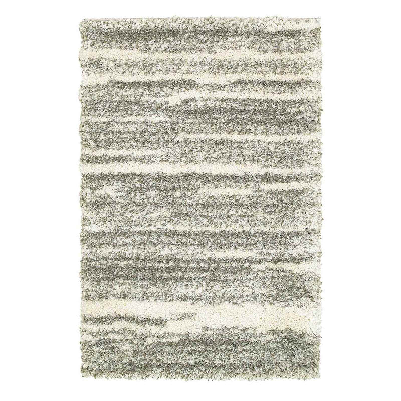 Lizzy Grey Ivory Shag Accent Rug
