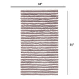 Silver Striped High Low Microfiber Accent Rug — detail view 2