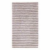Silver Striped High Low Microfiber Accent Rug