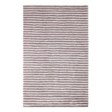 Silver Striped High Low Microfiber Area Rug