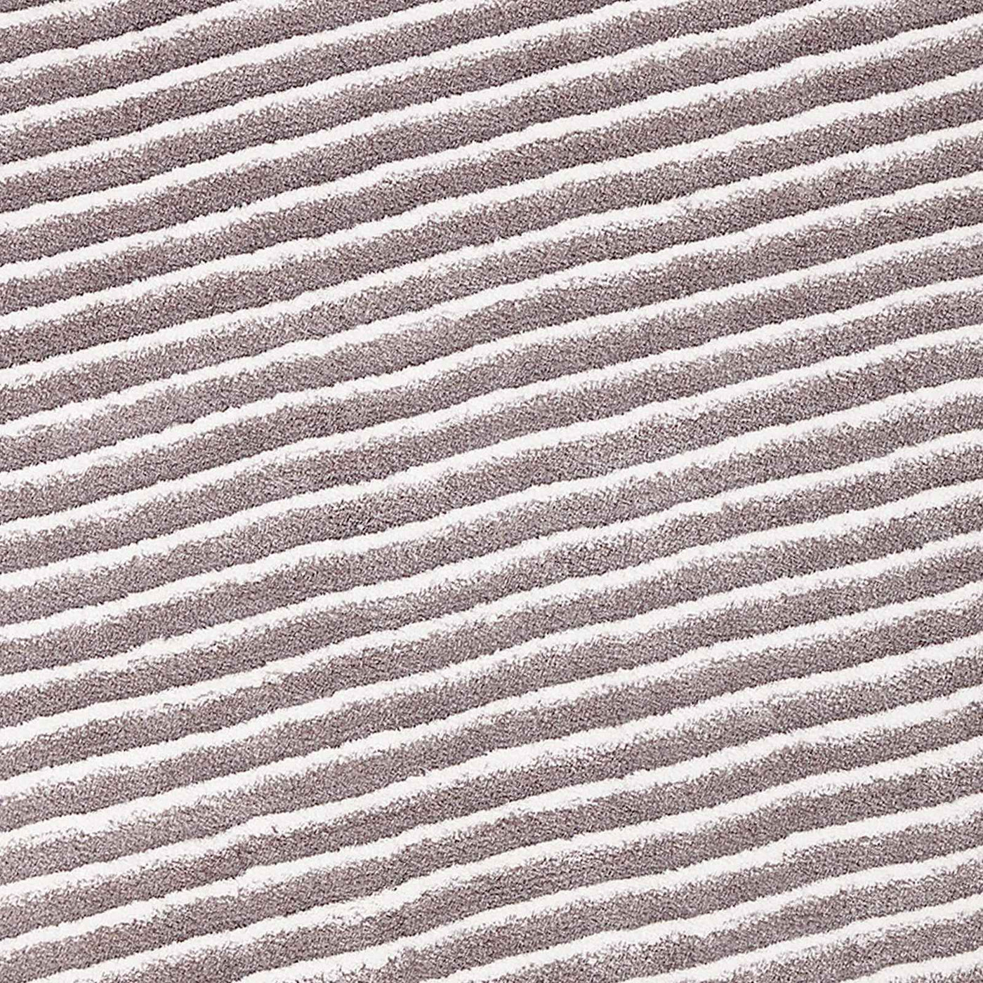 Silver Striped High Low Microfiber Area Rug — detail view 2