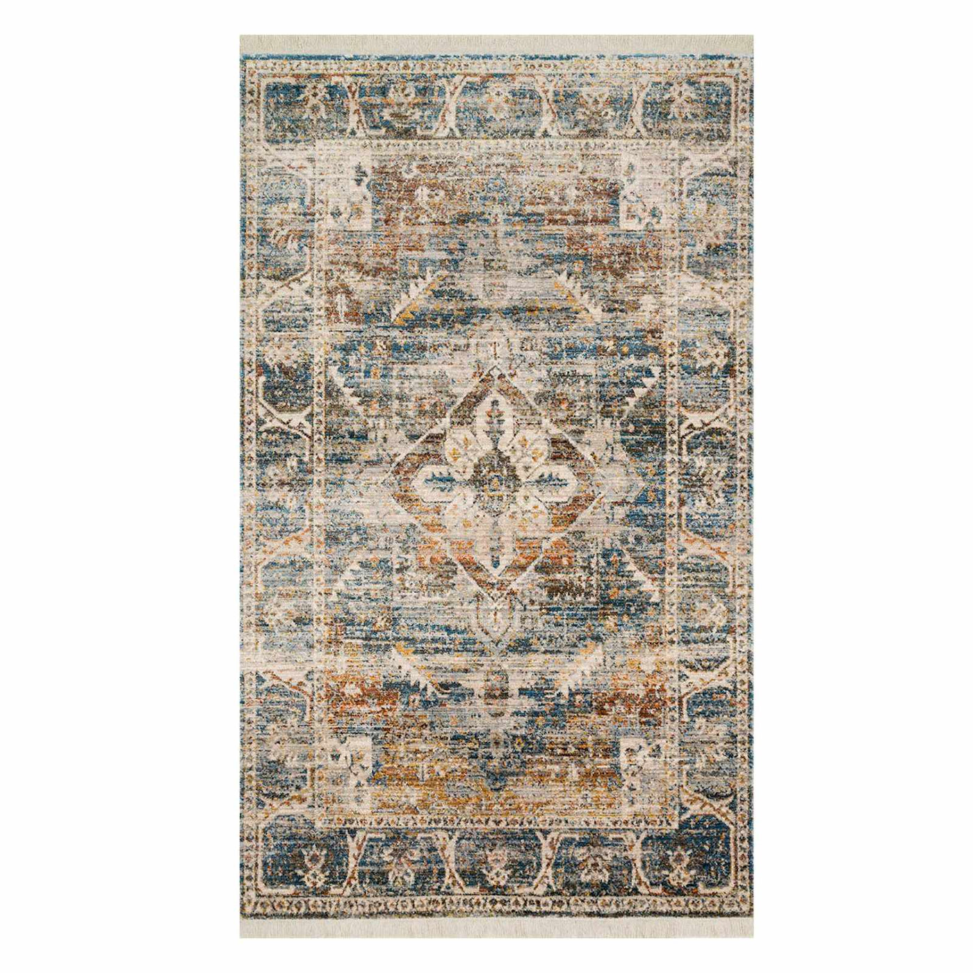 Halton Slate Rust Distressed Look Accent Rug