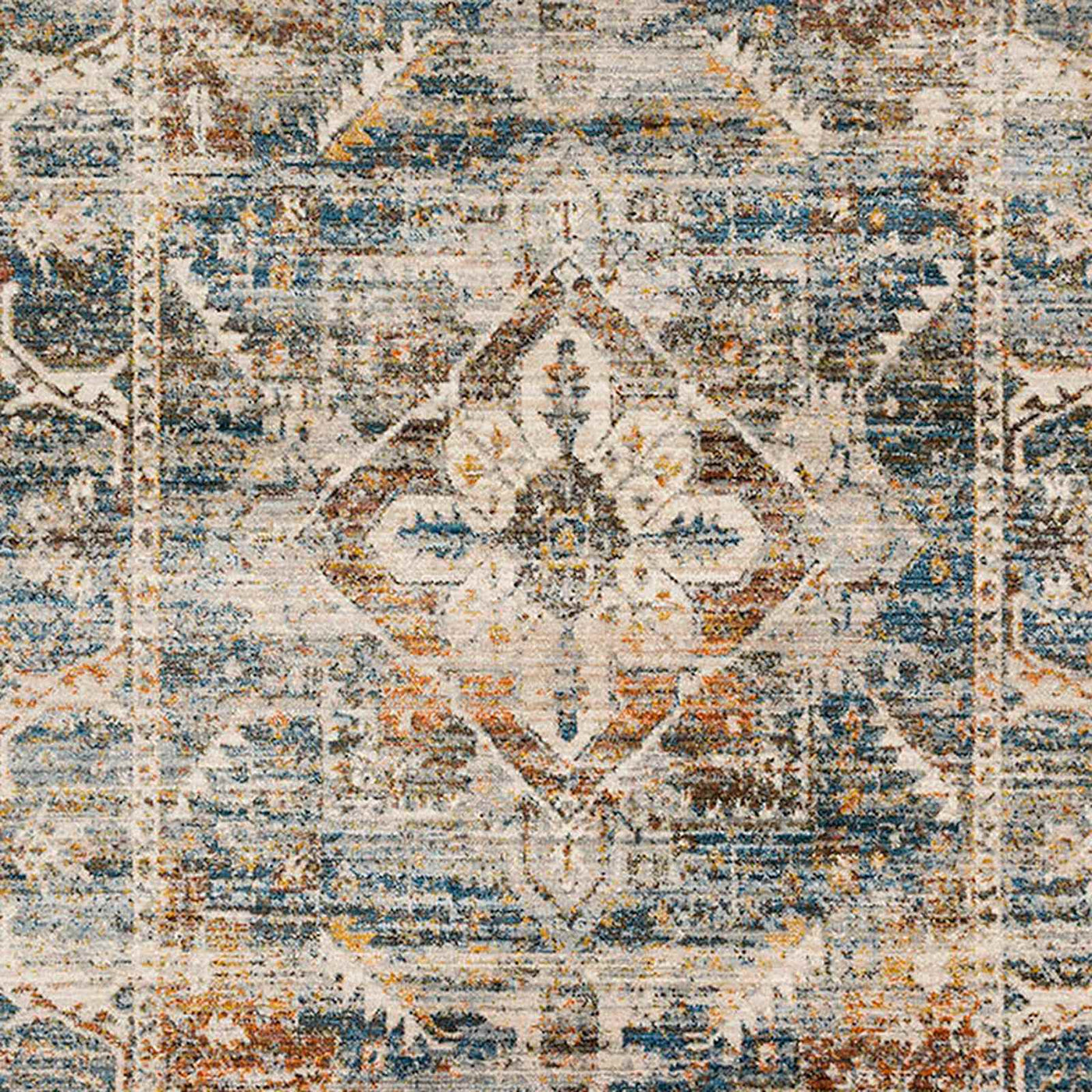 Halton Slate Rust Distressed Look Accent Rug — detail view 1