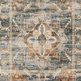 Halton Slate Rust Distressed Look Accent Rug — detail view 1