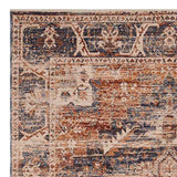 Halton Slate Rust Distressed Look Area Rug — detail view 2