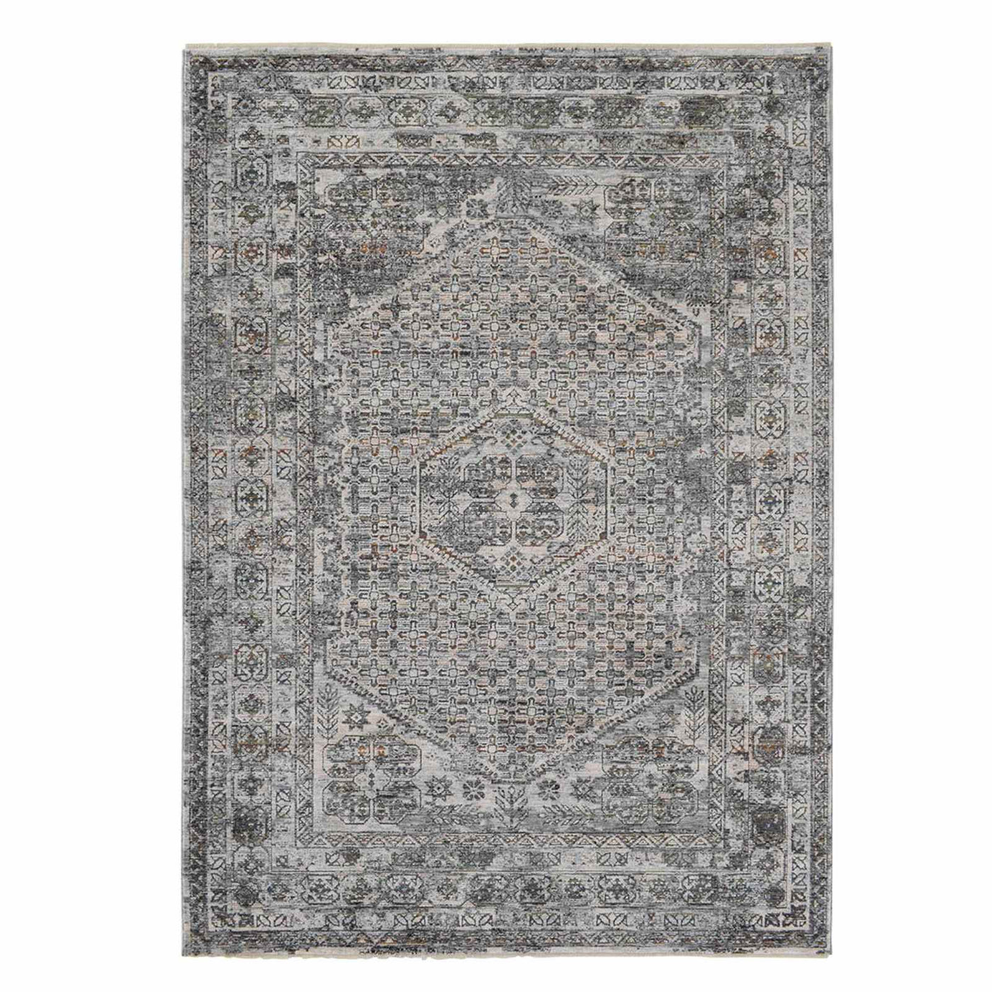 Dark Grey Medallion Area Rug