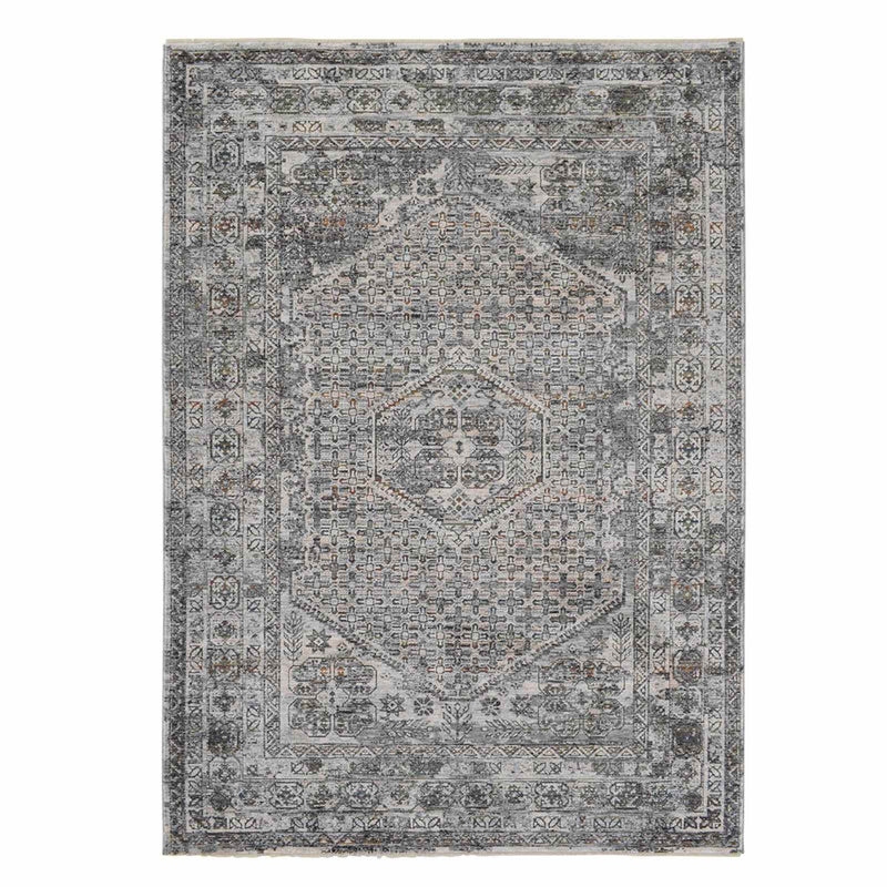 Dark Grey Medallion Area Rug