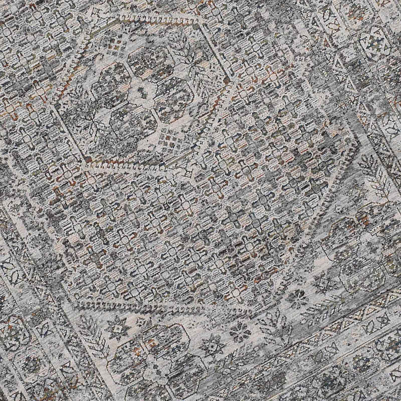 Dark Grey Medallion Area Rug