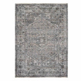 Dark Grey Multicolor Traditional Medallion Area Rug