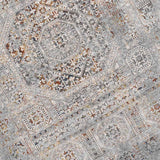 Blue Multicolor Modern Dense Medallion Area Rug — detail view 1
