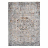 Blue Multicolor Modern Dense Medallion Area Rug