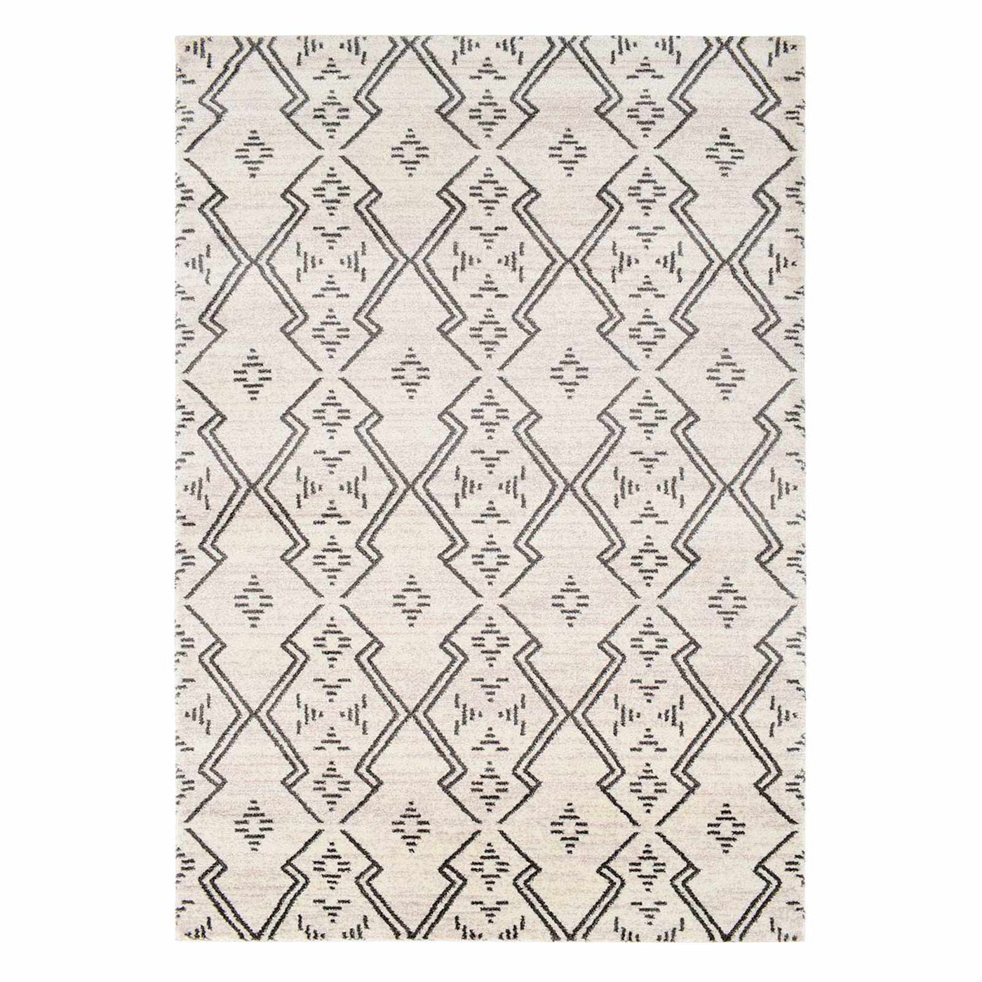 Raymond Ivory Dark Grey Moroccan Styled Area Rug