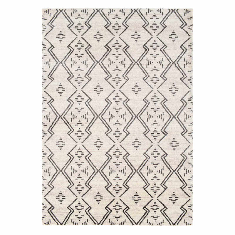 Raymond Ivory Dark Grey Moroccan Styled Area Rug