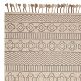 Arthur Ivory Grey Area Rug With Tassels — detail view 1