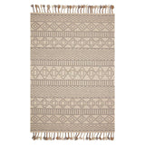 Arthur Ivory Grey Area Rug With Tassels