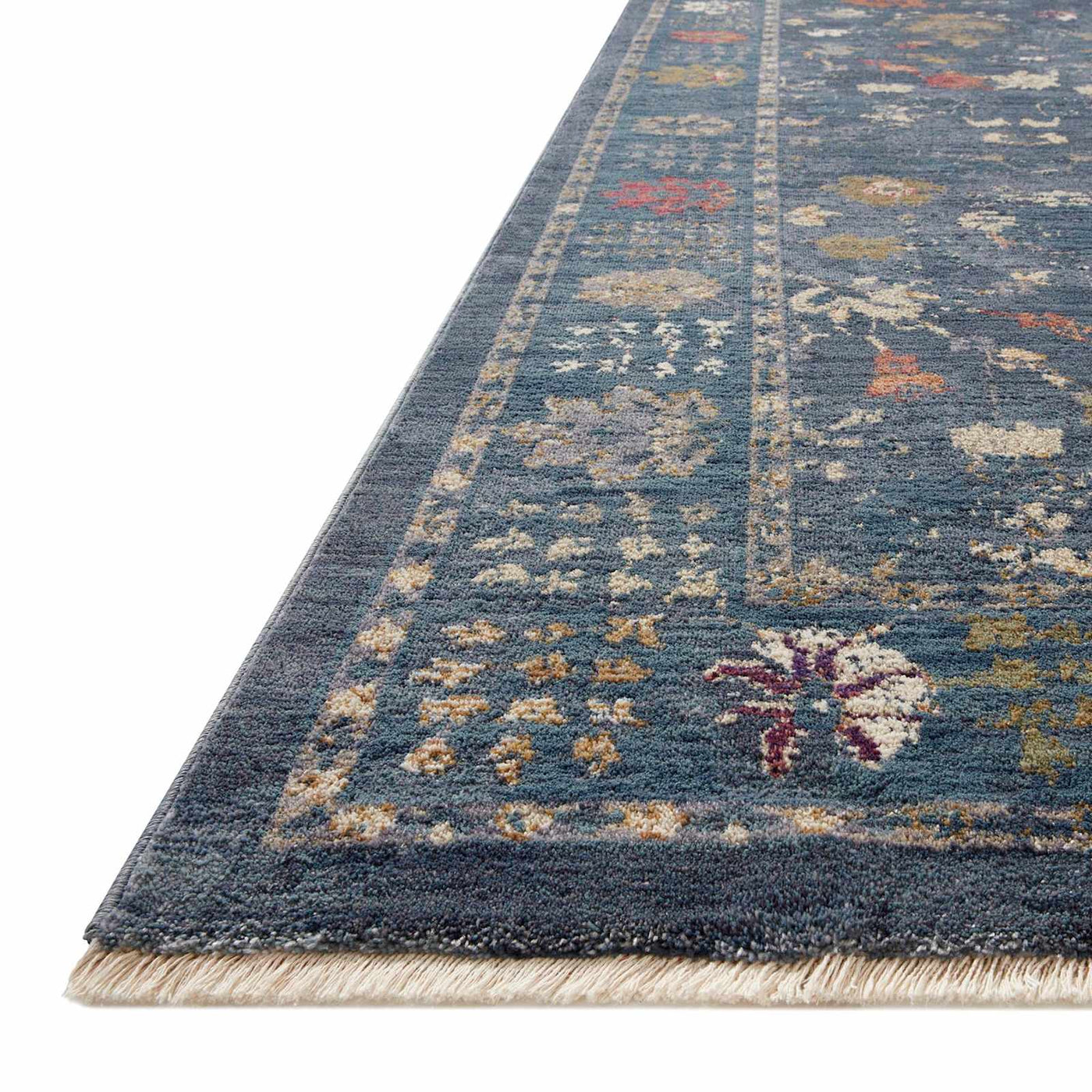 Grace Mitchell Blue Floral Area Rug — detail view 1