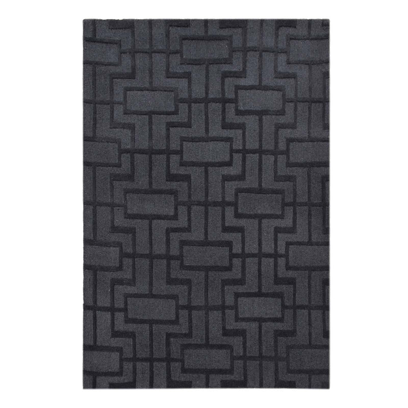 Crosby St. Black Geometric Line Area Rug
