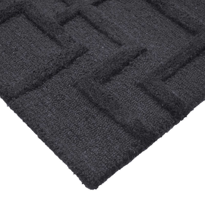 Crosby St. Black Geometric Line Area Rug