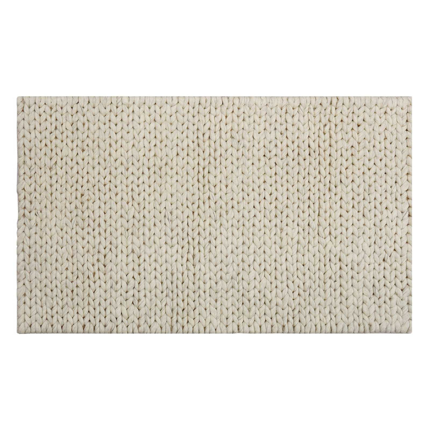 Honeybloom Ivory Chunky Knit Patterned Accent Rug