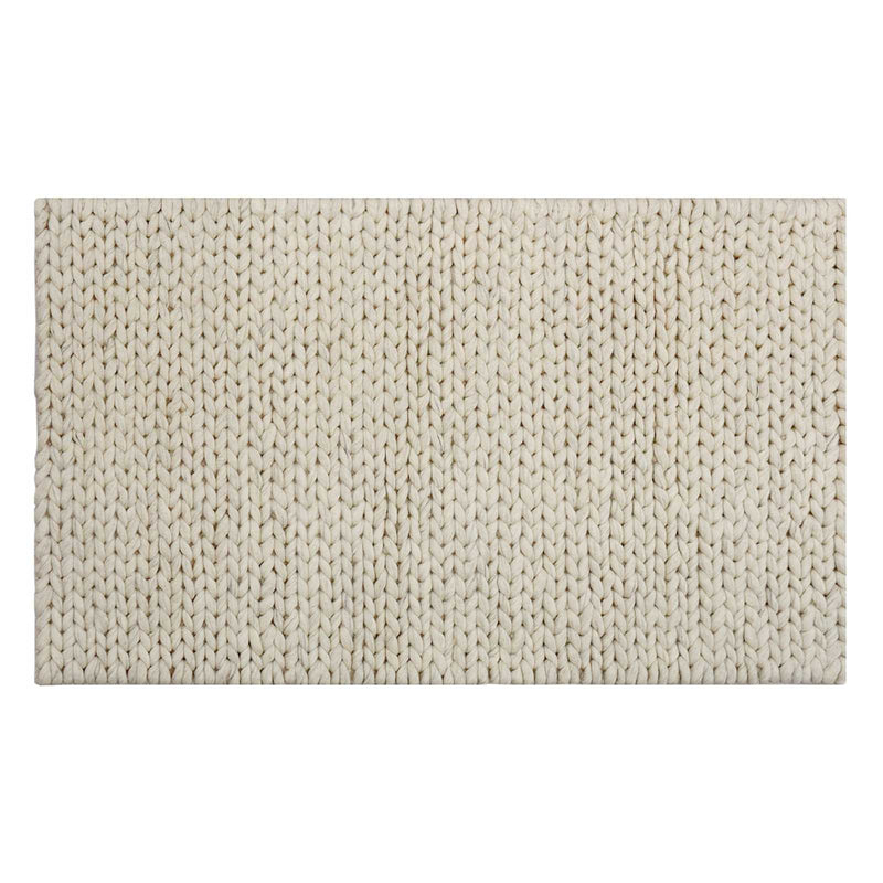 Honeybloom Ivory Chunky Knit Patterned Accent Rug