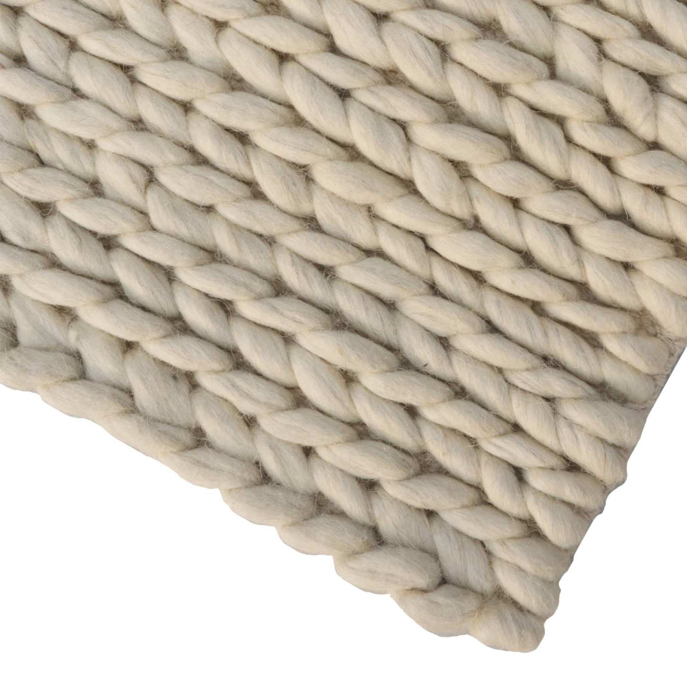 Honeybloom Ivory Chunky Knit Patterned Accent Rug — detail view 1