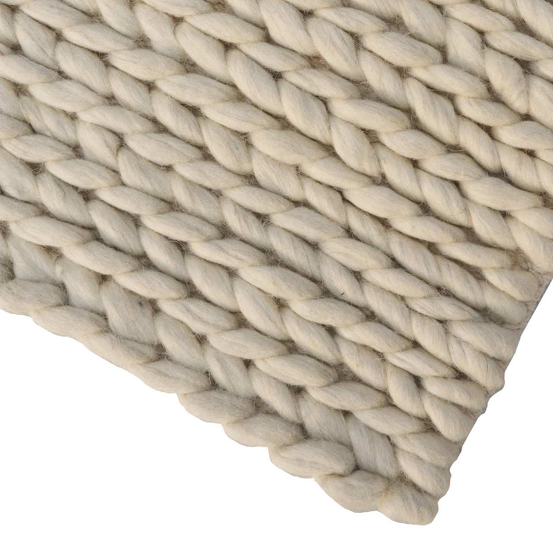 Honeybloom Ivory Chunky Knit Patterned Accent Rug