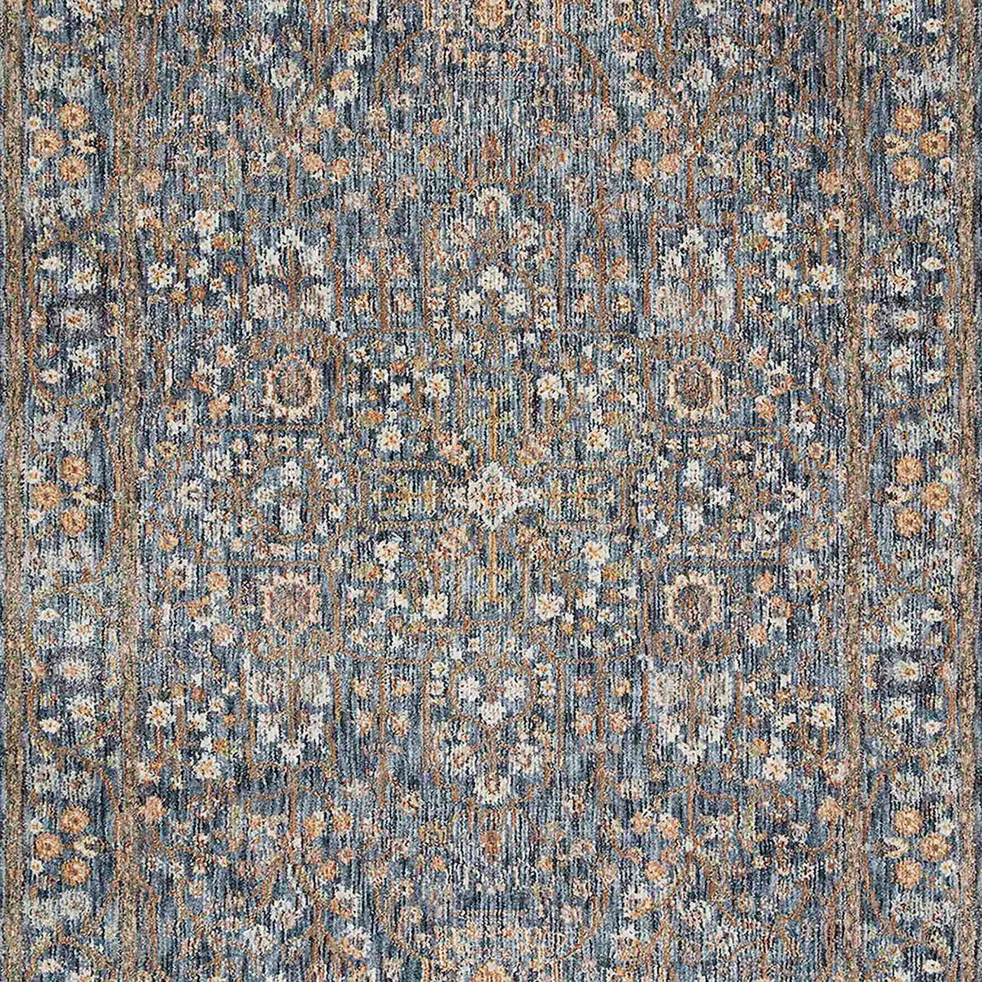 Honeybloom Ballard Blue Floral Medallion Accent Rug — detail view 1