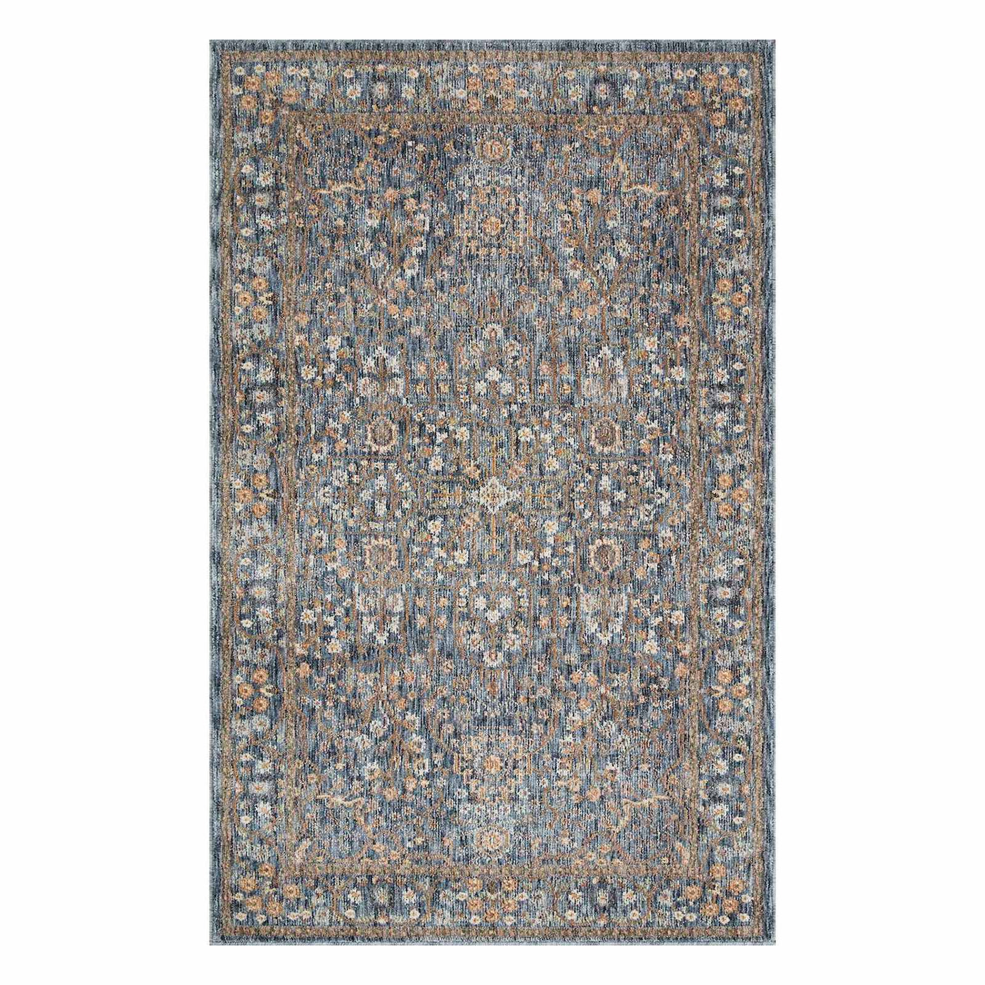 Honeybloom Ballard Blue Floral Medallion Accent Rug