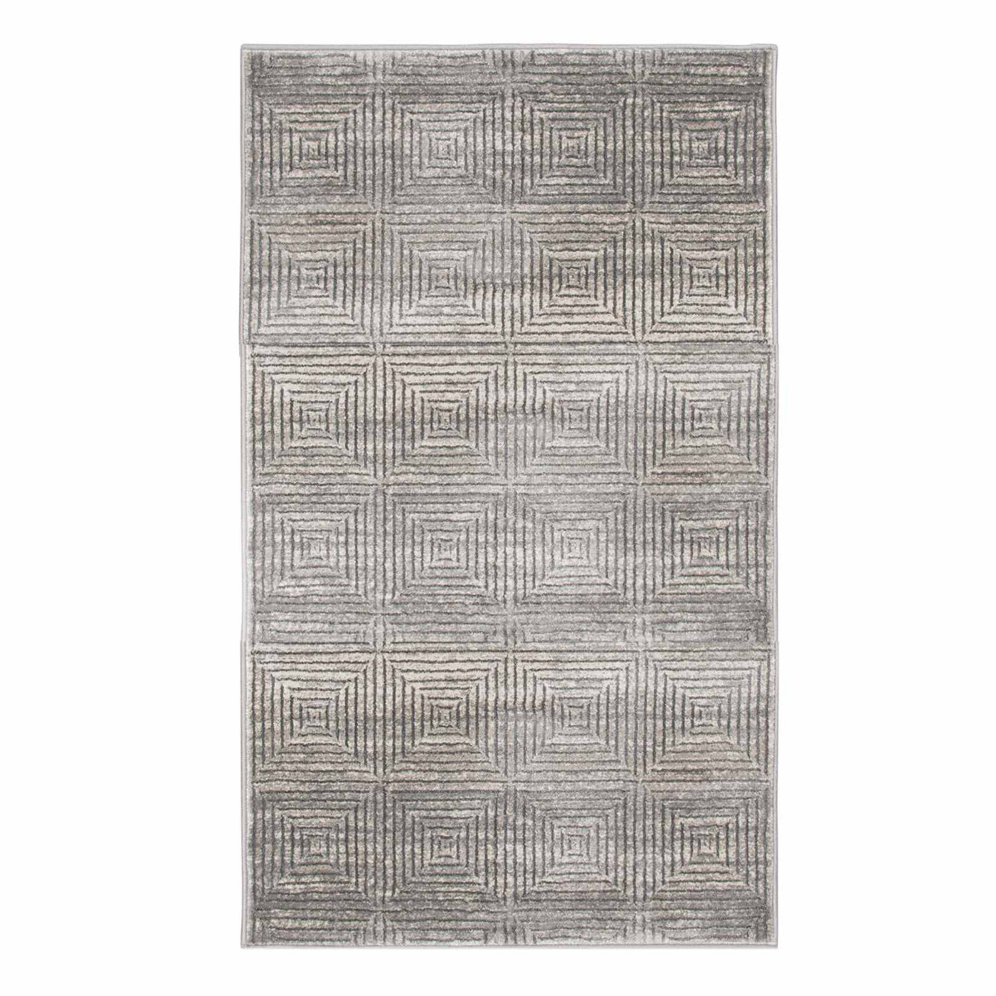 Laila Ali Camden Grey Geo Square Design Accent Rug