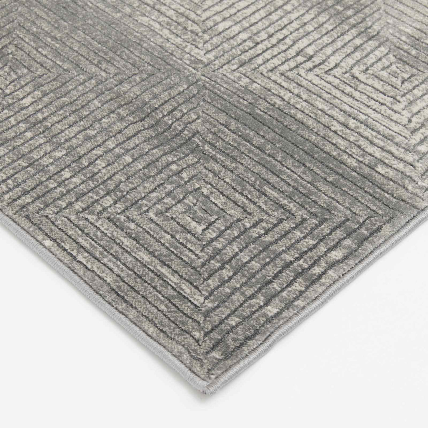 Laila Ali Camden Grey Geo Square Design Accent Rug — detail view 1