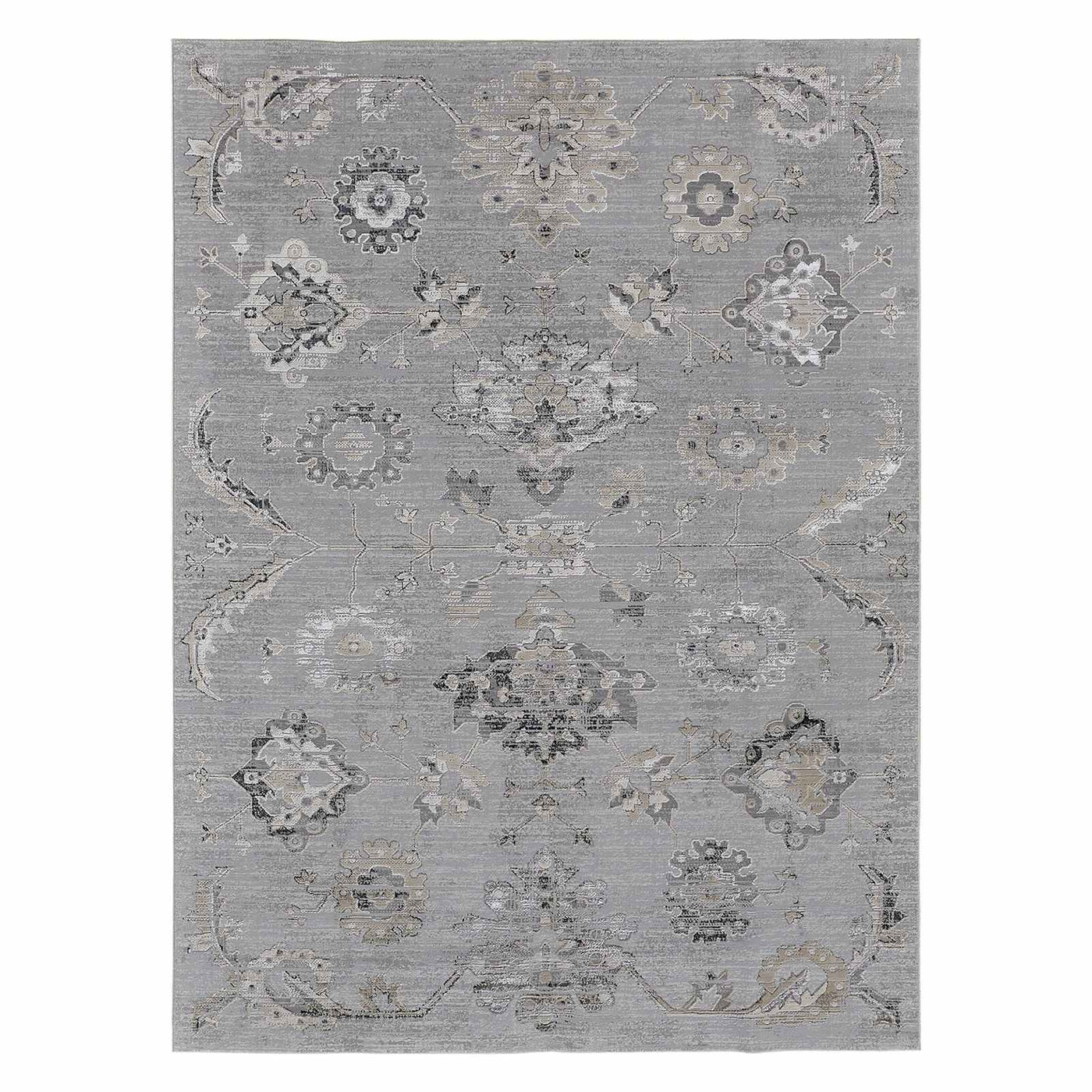 Found Fable Fairfield Grey Floral Woven Accent Rug