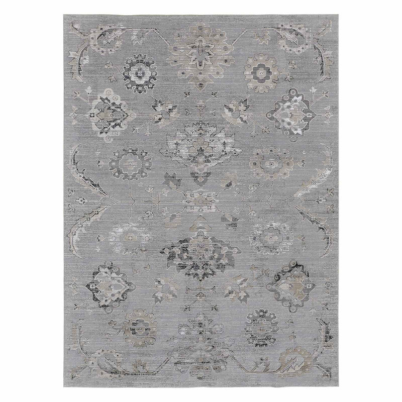 Found Fable Fairfield Grey Floral Woven Accent Rug