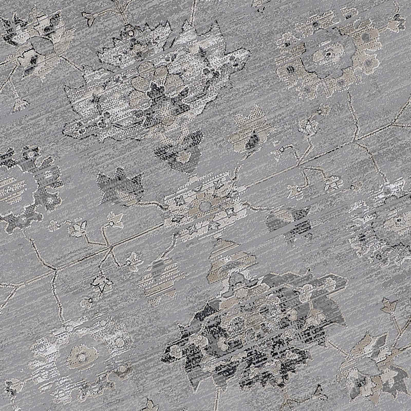 Found Fable Fairfield Grey Floral Woven Accent Rug
