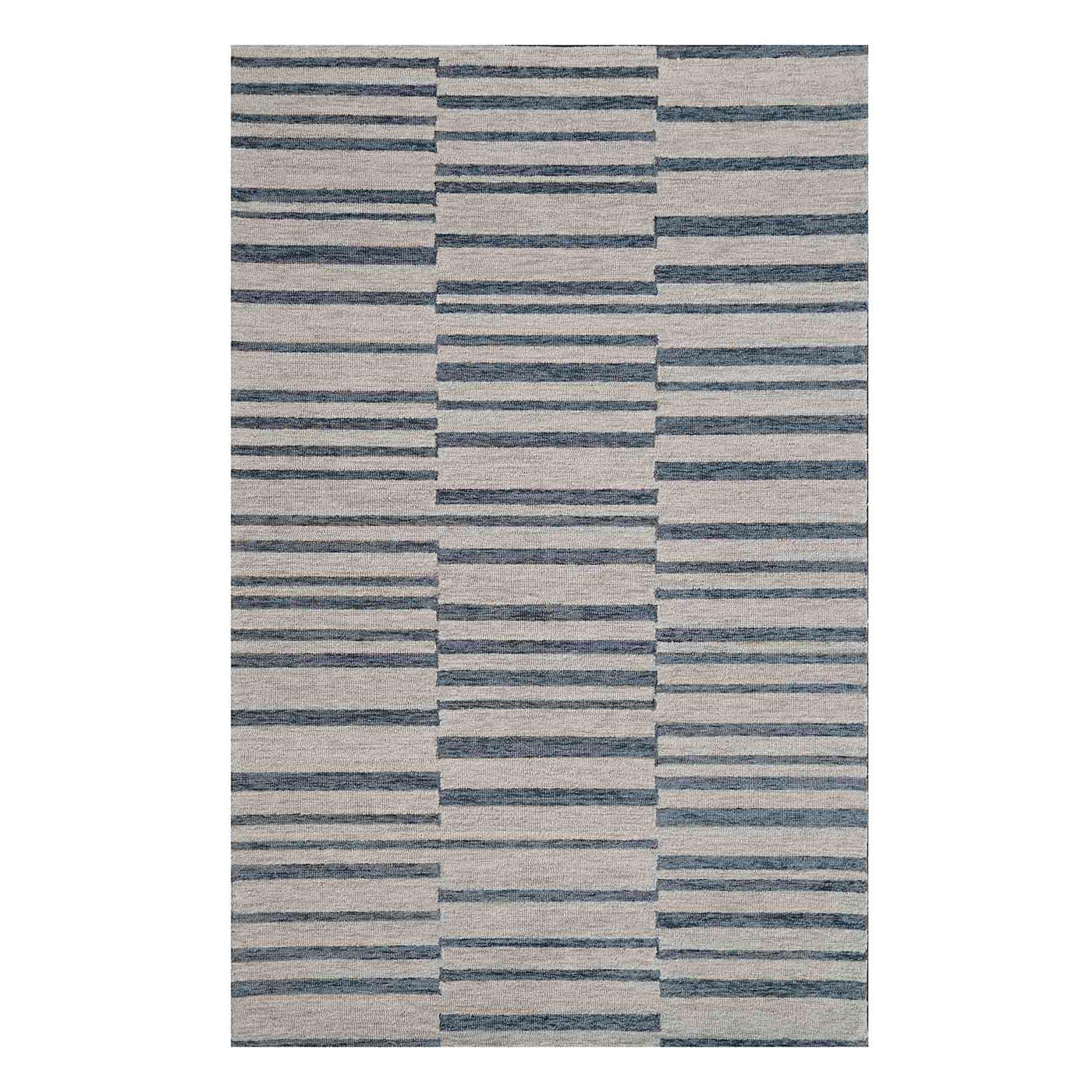 Ty Pennington Owens Blue White Broken Stripe Accent Rug