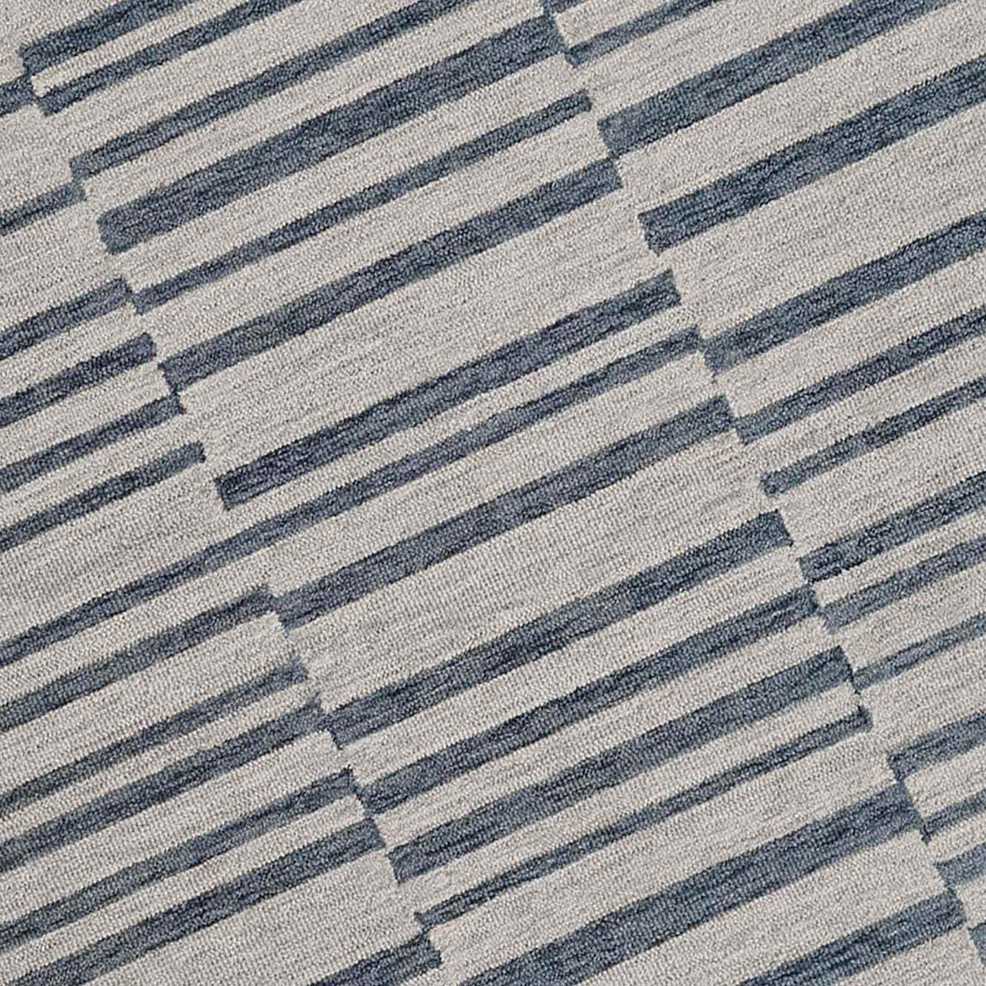 Ty Pennington Owens Blue White Broken Stripe Accent Rug — detail view 1