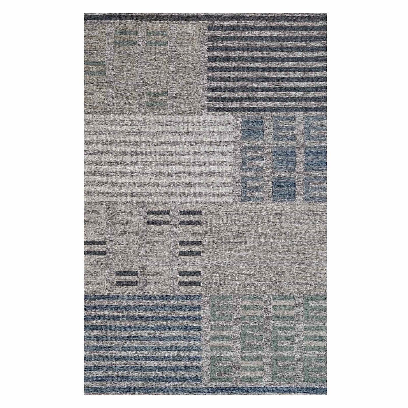 Ty Pennington Elmwood Blue Ivory Patch Patterned Accent Rug