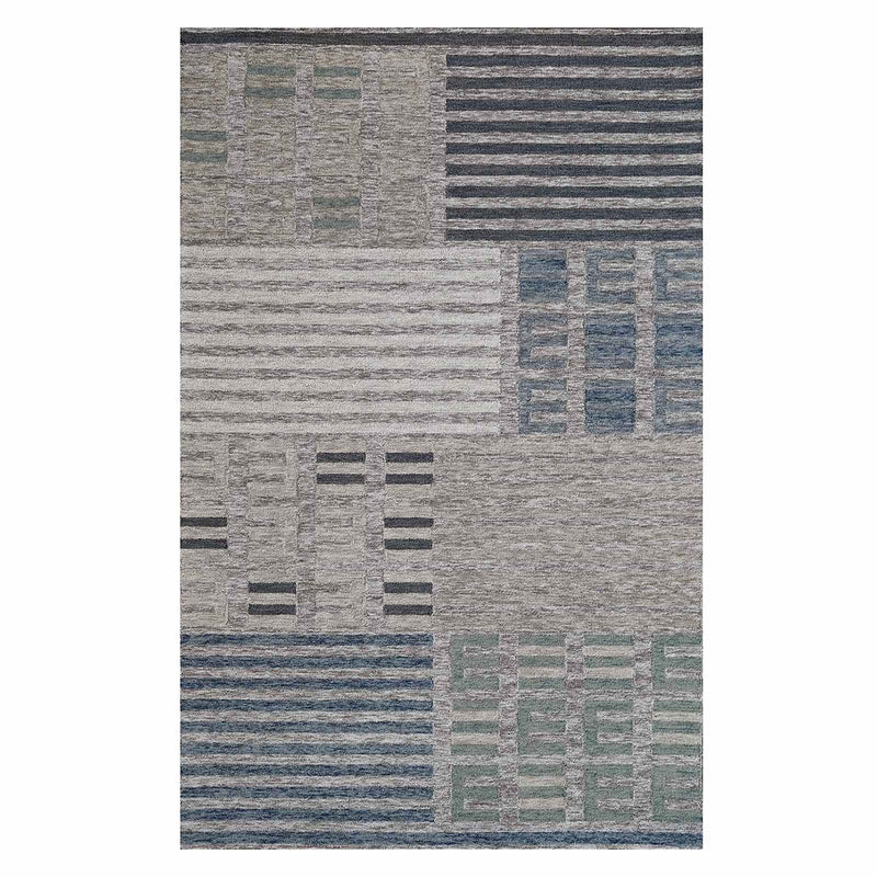 Ty Pennington Elmwood Blue Ivory Patch Patterned Accent Rug