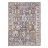 Found Fable Thornhill Grey Gold Floral Medallion Accent Rug