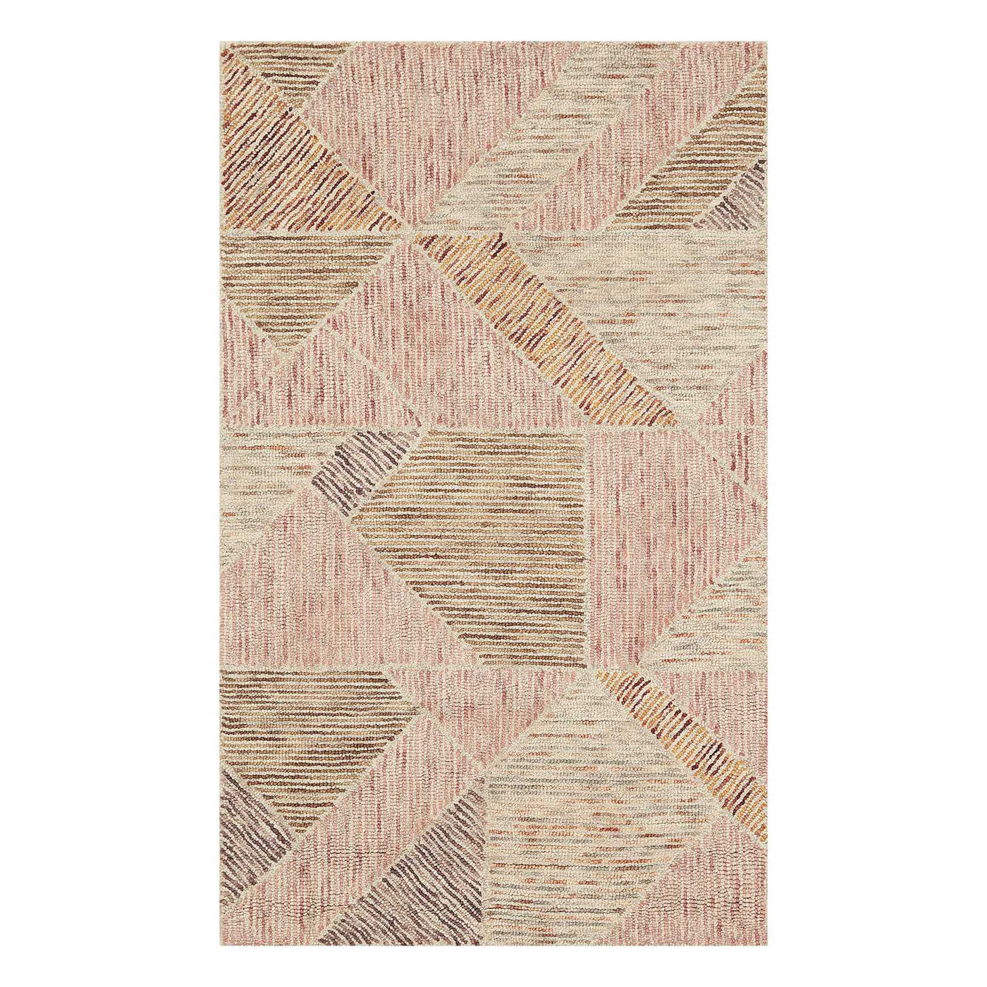 Tracey Boyd Sherman Gold Blush Geo Design Accent Rug