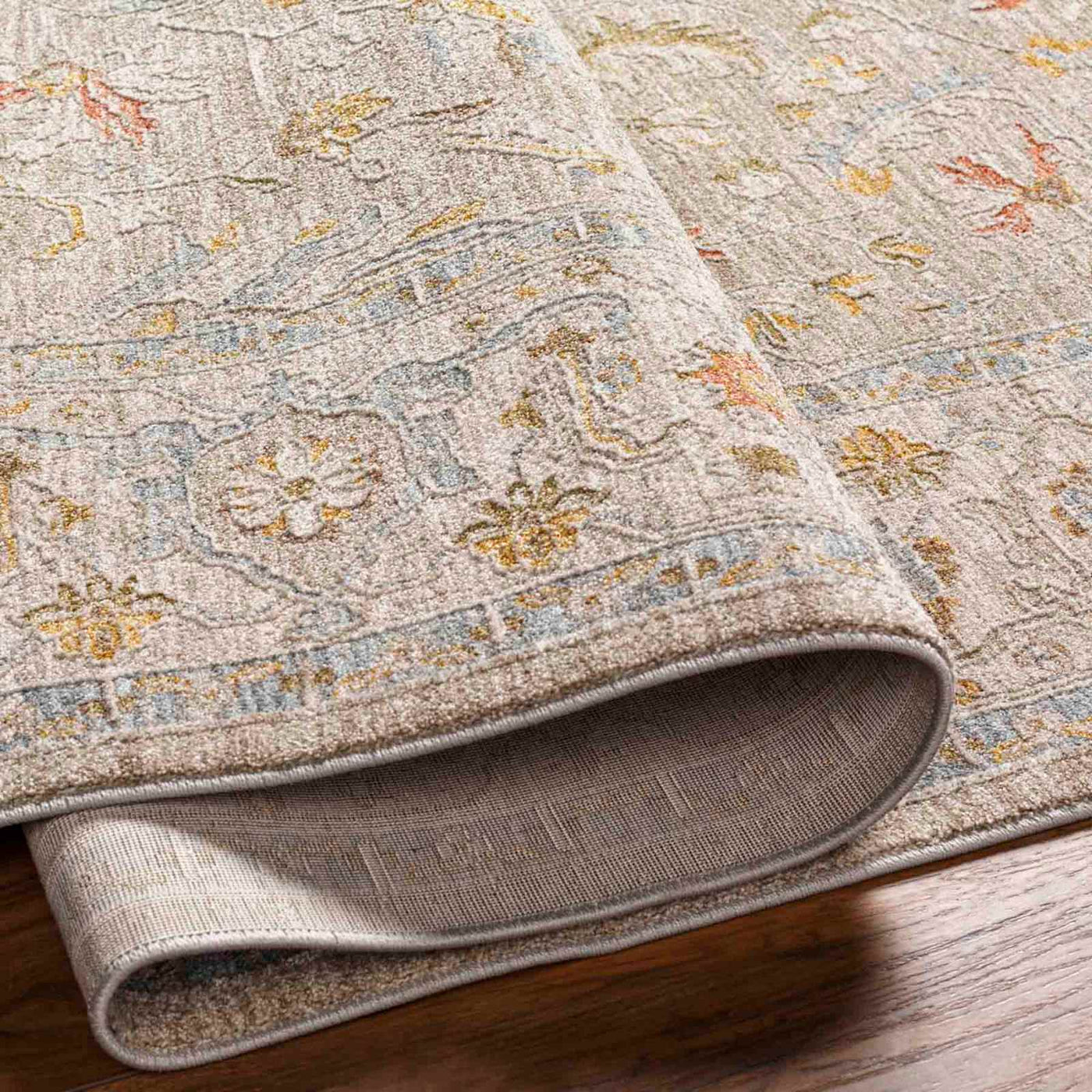 Honeybloom Avant Garde Taupe Floral Accent Rug — detail view 2