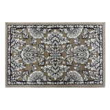 Arrington Floral Damask Grey High Low Washable Accent Rug