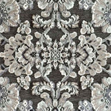 Arrington Grey Spice Floral Damask High Low Washable Accent Rug — detail view 2