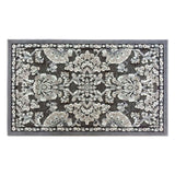 Arrington Grey Spice Floral Damask High Low Washable Accent Rug