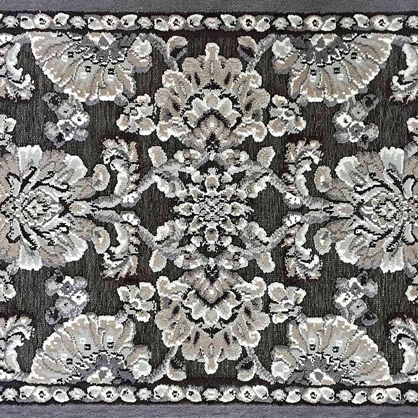 Arrington Grey Taupe Traditional Floral Washable Accent Rug — detail view 1