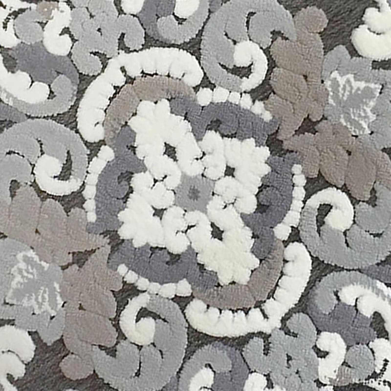 Arrington Grey White Medallion High Low Washable Accent Rug